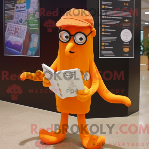 Orange Squid mascot costume...