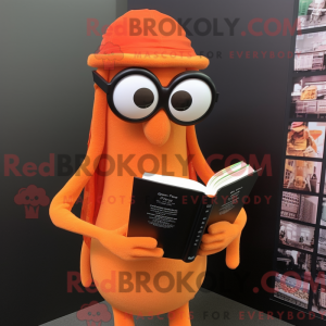 Orange Squid mascot costume...