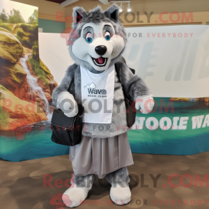 Sølv Say Wolf maskot...