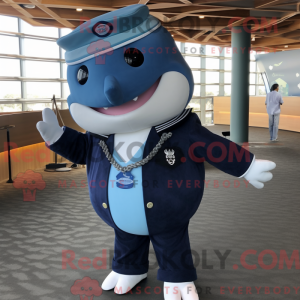 Navy Whale mascot costume...