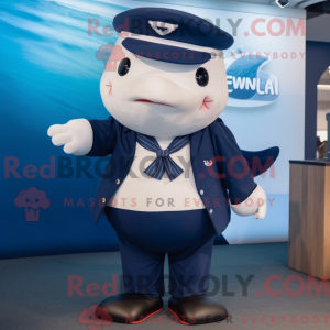 Navy Whale maskot kostume...