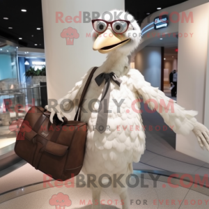 Hvit struts maskot drakt...