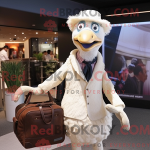 Hvit struts maskot drakt...