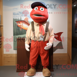 Red Salmon-mascottekostuum...