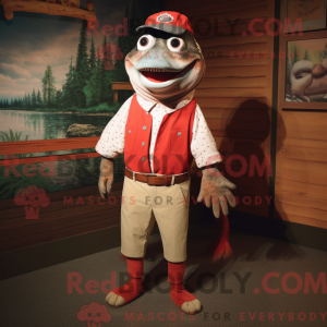 Red Salmon mascot costume...