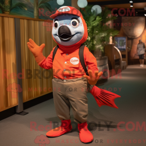 Red Salmon Maskottchen...