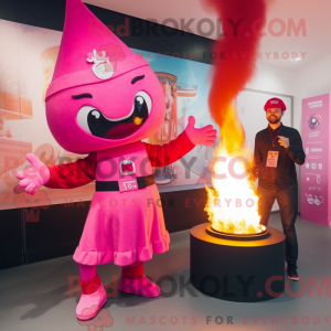 Pink Fire Eater mascot...