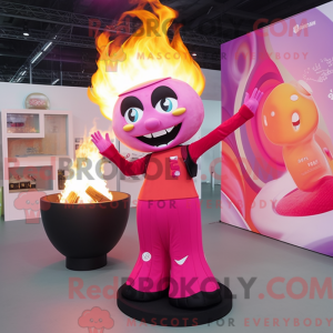 Postava maskota Pink Fire...