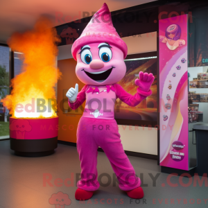 Postava maskota Pink Fire...
