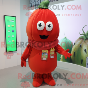 Red Cucumber mascot costume...