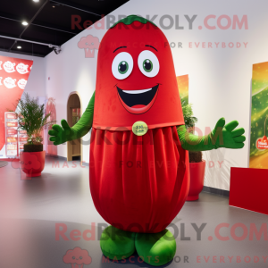 Red Cucumber mascot costume...