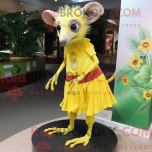 Yellow Aye-Aye mascot...