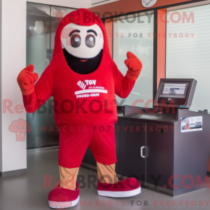 Red Ghost mascot costume...