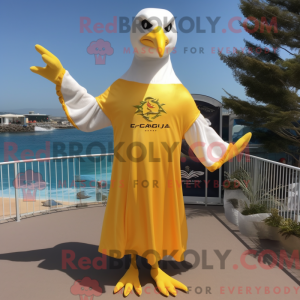 Gold Seagull maskot drakt...