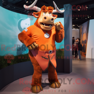 Orange Minotaur mascot...