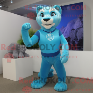 Cyan Mountain Lion mascot...