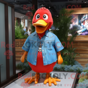 Red Duck maskot kostume...