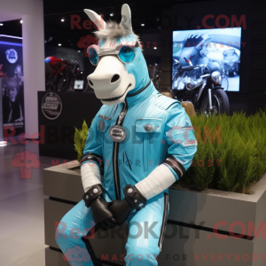 Cyan Quagga maskot kostume...