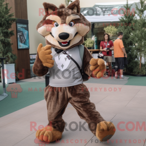 Brown Wolf mascot costume...