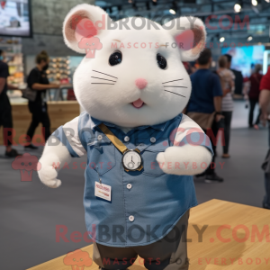 Hvit hamstermaskot drakt...