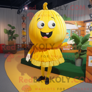 Lemon Yellow Pumpkin mascot...