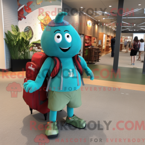 Teal Pepper maskot kostume...