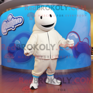 Cream Beluga Whale maskot...