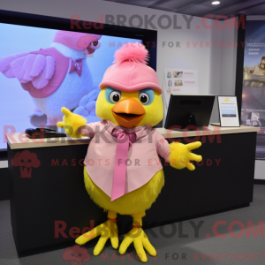 Pink Canary mascot costume...