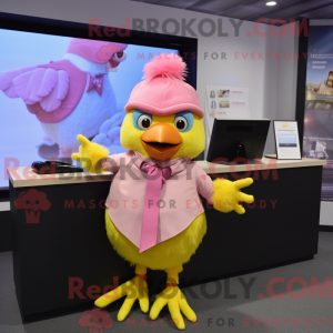 Pink Canary maskot kostume...