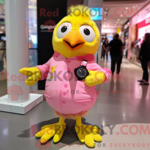 Pink Canary maskot kostume...