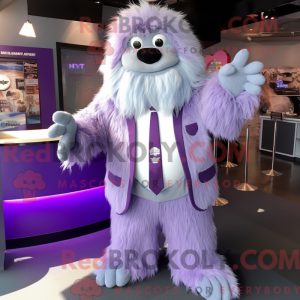 Purple Yeti mascot costume...