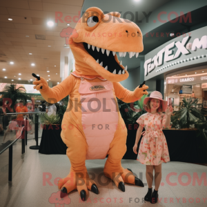 Peach T Rex Maskottchen...