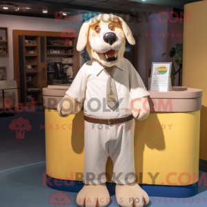 Beige hundemaskotdraktfigur...