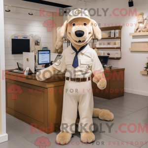 Beige hundemaskotdraktfigur...