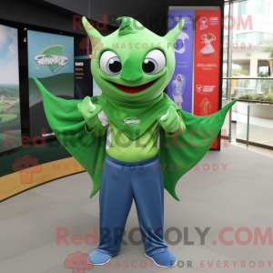 Green Manta Ray mascot...