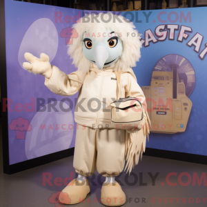 Cream Harpy maskot kostume...