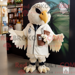 Cream Harpy mascot costume...