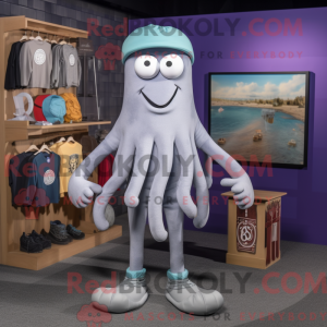Gray Medusa mascot costume...