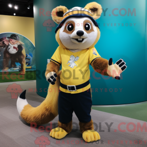 Gul vaskebjørn maskot...
