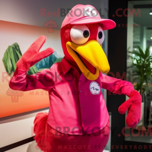 Magenta Flamingo maskot...