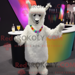 White Llama mascot costume...