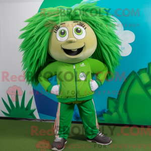 Green Rugby Ball mascot...