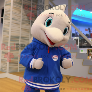 Beige Dolphin maskot...