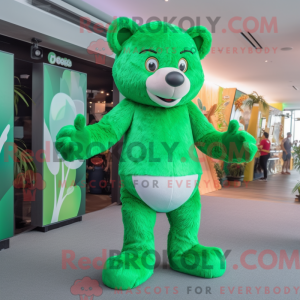 Green Bear mascot costume...