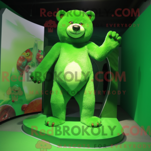 Groene beer mascotte...
