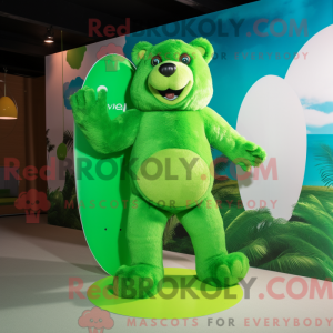 Green Bear mascot costume...