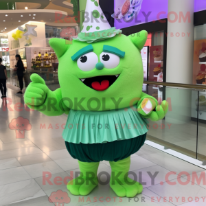 Grøn Cupcake maskot kostume...