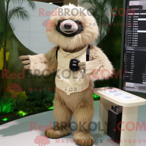 Beige Sloth Bear mascot...