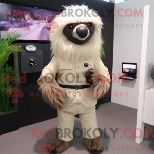 Beige Sloth Bear mascot...