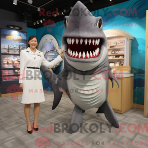Grå Megalodon maskot...